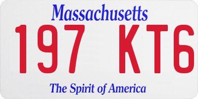 MA license plate 197KT6