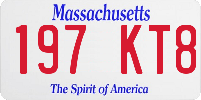 MA license plate 197KT8