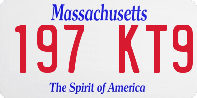 MA license plate 197KT9
