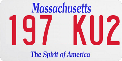 MA license plate 197KU2