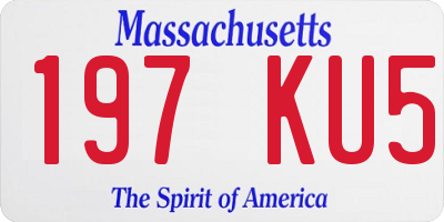 MA license plate 197KU5