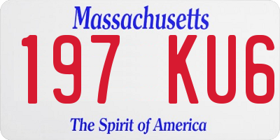 MA license plate 197KU6