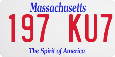 MA license plate 197KU7
