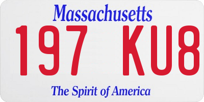 MA license plate 197KU8
