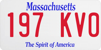 MA license plate 197KV0