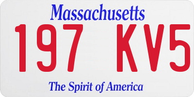 MA license plate 197KV5