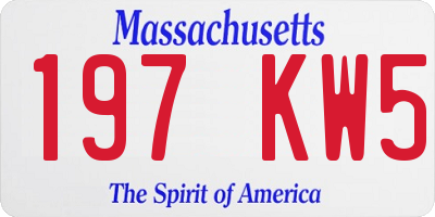 MA license plate 197KW5