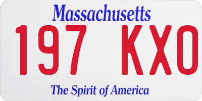MA license plate 197KX0