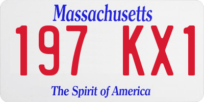 MA license plate 197KX1