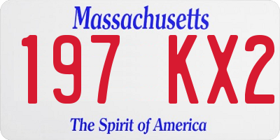 MA license plate 197KX2