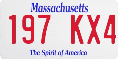 MA license plate 197KX4