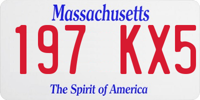 MA license plate 197KX5