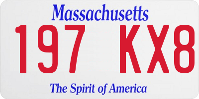 MA license plate 197KX8