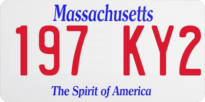 MA license plate 197KY2