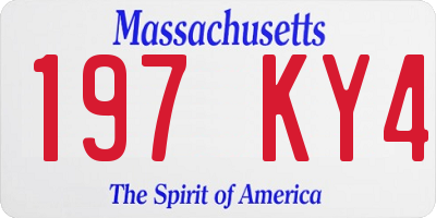 MA license plate 197KY4