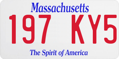 MA license plate 197KY5