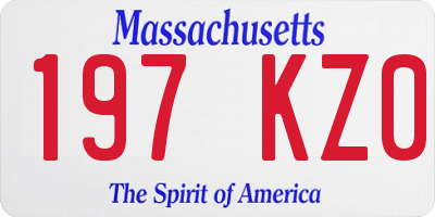 MA license plate 197KZ0