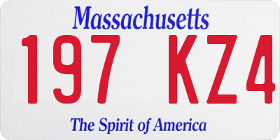 MA license plate 197KZ4