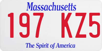 MA license plate 197KZ5