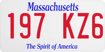 MA license plate 197KZ6