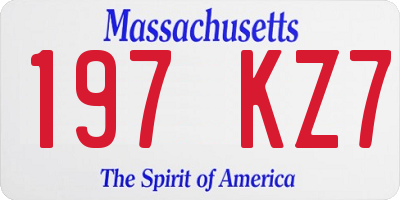 MA license plate 197KZ7