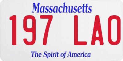 MA license plate 197LA0