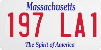 MA license plate 197LA1