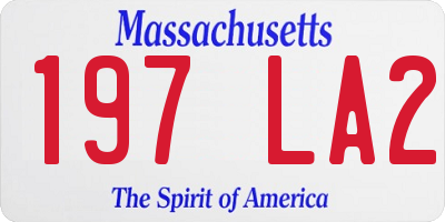 MA license plate 197LA2