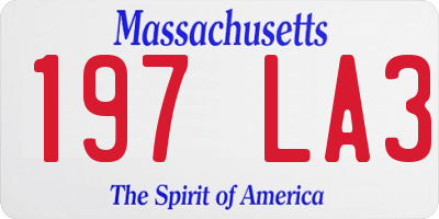 MA license plate 197LA3