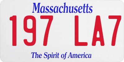 MA license plate 197LA7