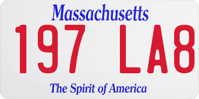 MA license plate 197LA8