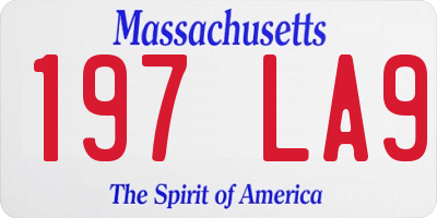 MA license plate 197LA9