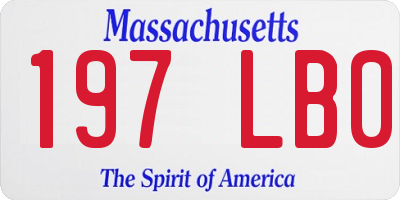 MA license plate 197LB0