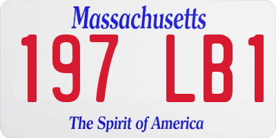 MA license plate 197LB1