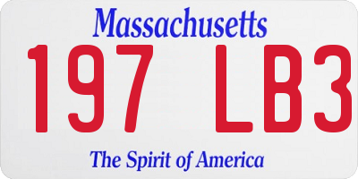 MA license plate 197LB3