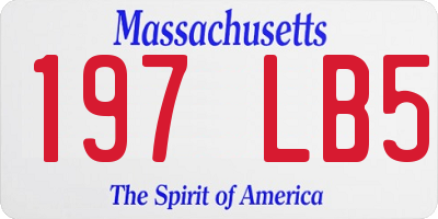 MA license plate 197LB5