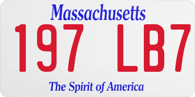 MA license plate 197LB7
