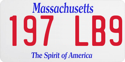 MA license plate 197LB9