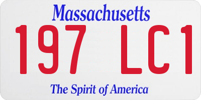 MA license plate 197LC1