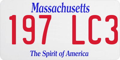 MA license plate 197LC3