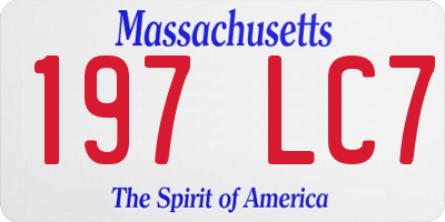 MA license plate 197LC7