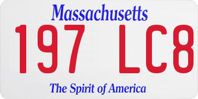 MA license plate 197LC8