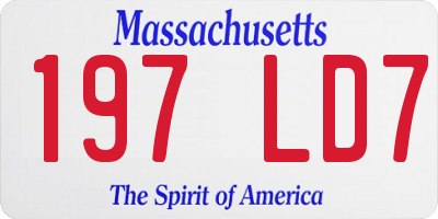 MA license plate 197LD7