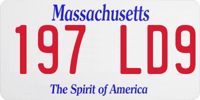 MA license plate 197LD9
