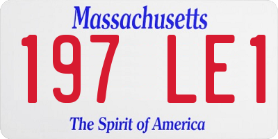 MA license plate 197LE1