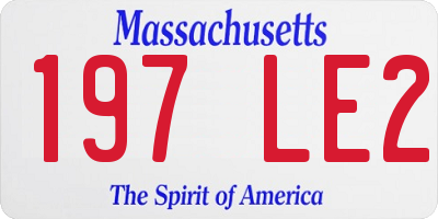MA license plate 197LE2