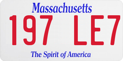 MA license plate 197LE7