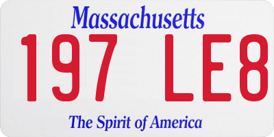 MA license plate 197LE8