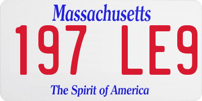 MA license plate 197LE9