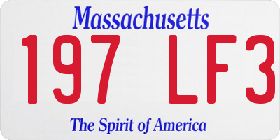 MA license plate 197LF3